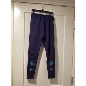 Resinta Girls Navy Blue Lined Butterfly Leggings Pants Size 8-9 Years NEW